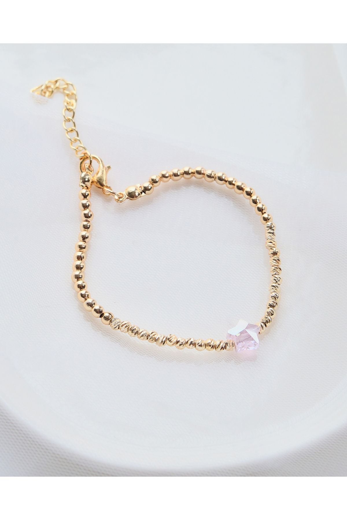 Altın Kaplama Mor Yıldız  Dorika Çelik Bileklik