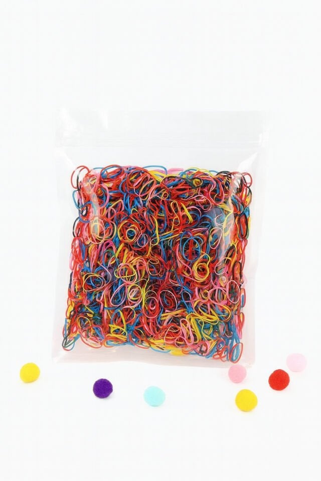 Renkli Ultra Esnek Kopmaz 250 Adet Saç Örgü Lastiği