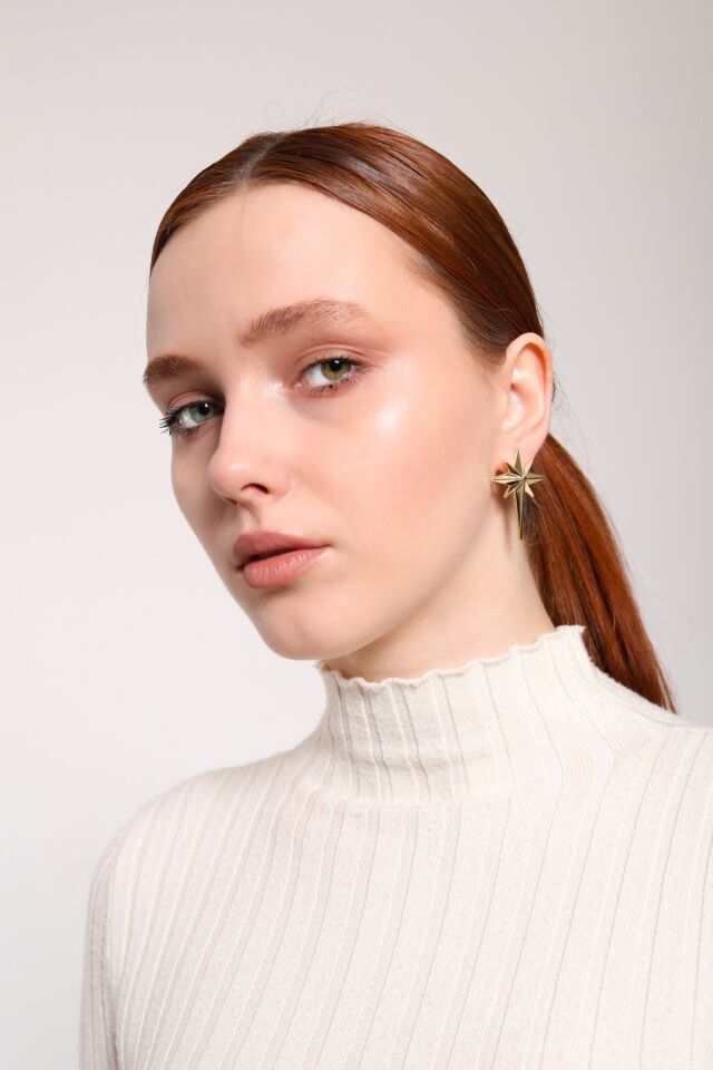 Altın Kaplama Sirius Yıldızı Küpe Seti