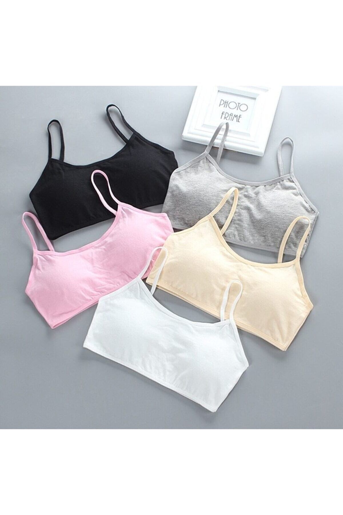 Kadın Renkli 5 Renk Askılı Pedli Yarım Atlet