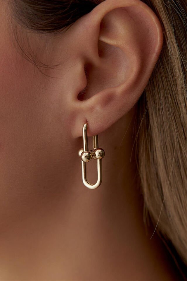 Altın Kaplama Tiffany Sallantılı Küpe