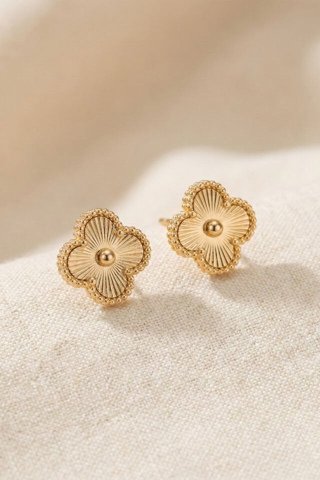 Altın Kaplama Çelik Cleef Küpe