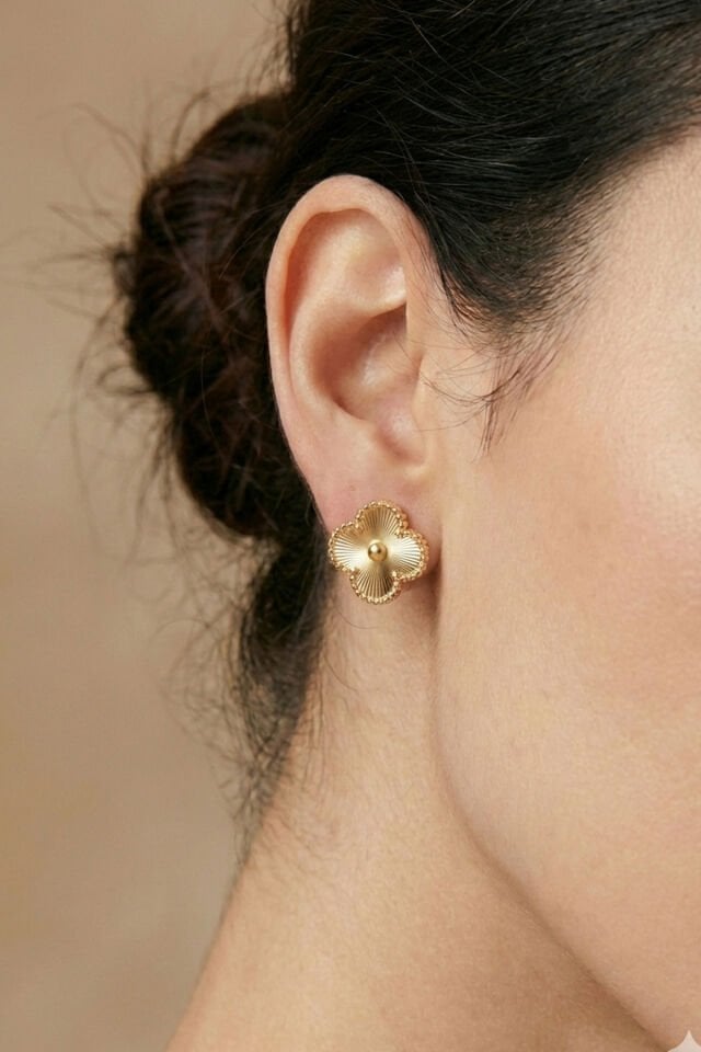 Altın Kaplama Çelik Cleef Küpe