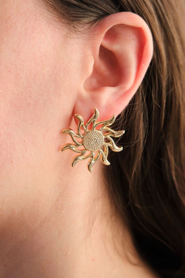 Gold Döngü Güneş Küpe