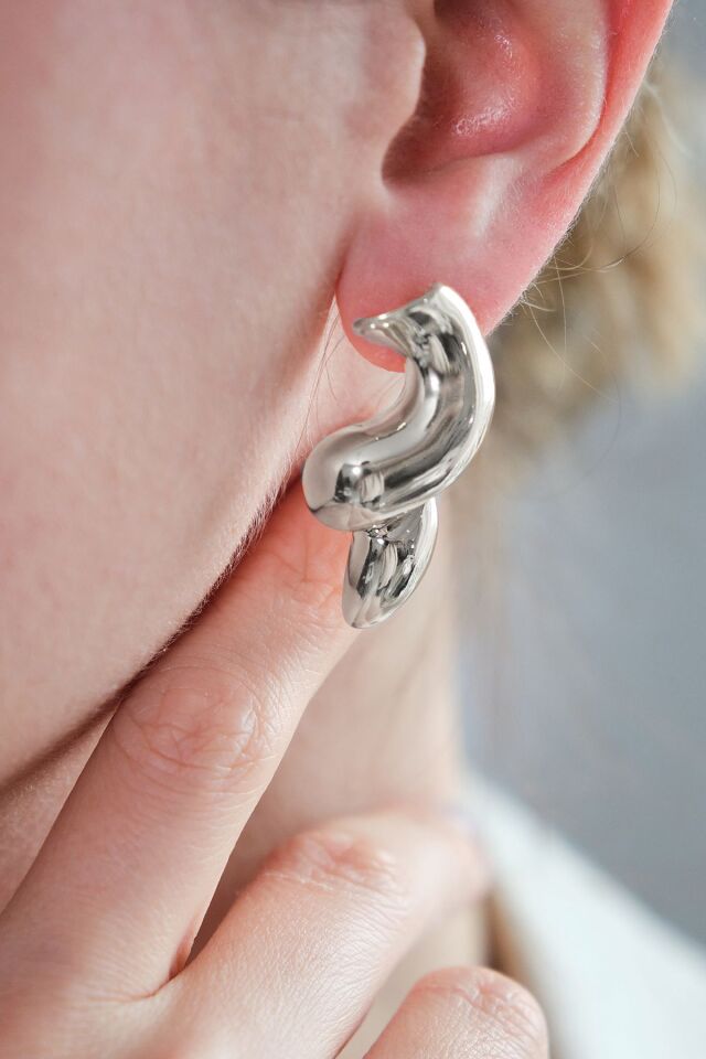 Gümüş Kaplama Spin Küpe