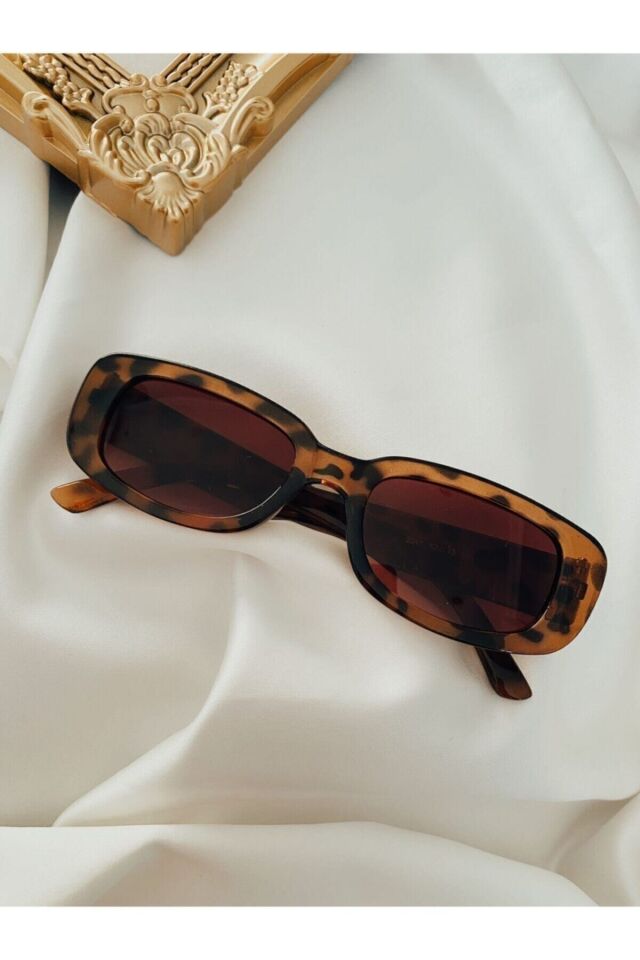Chunky Frame Vintage Leopar Güneş Gözlüğü