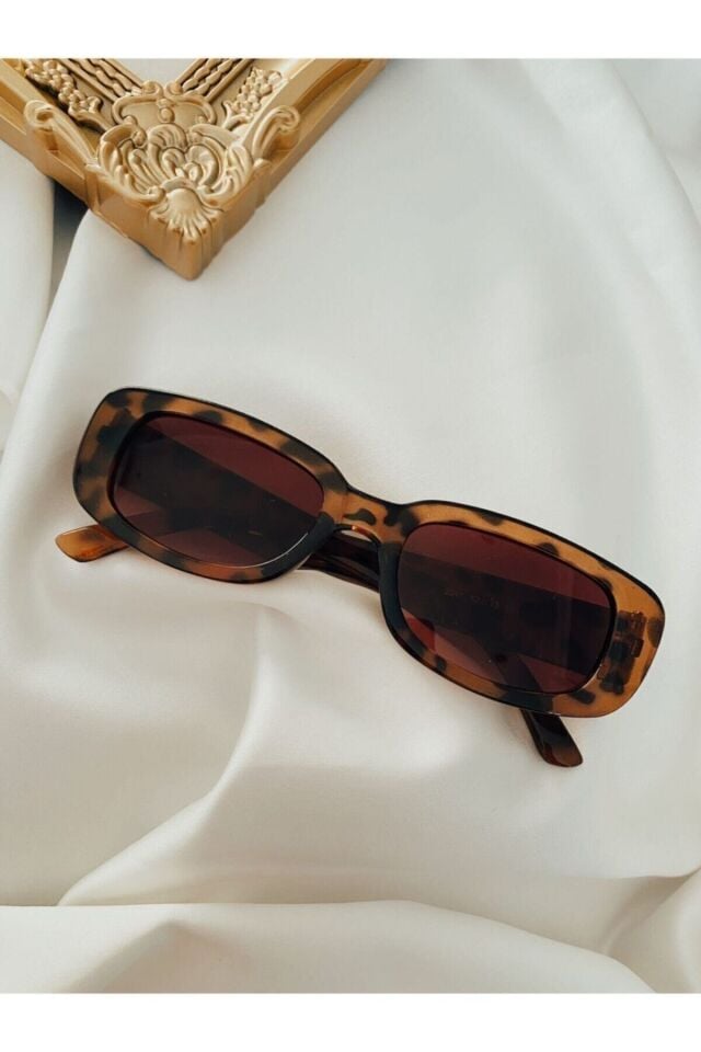 Chunky Frame Vintage Leopar Güneş Gözlüğü