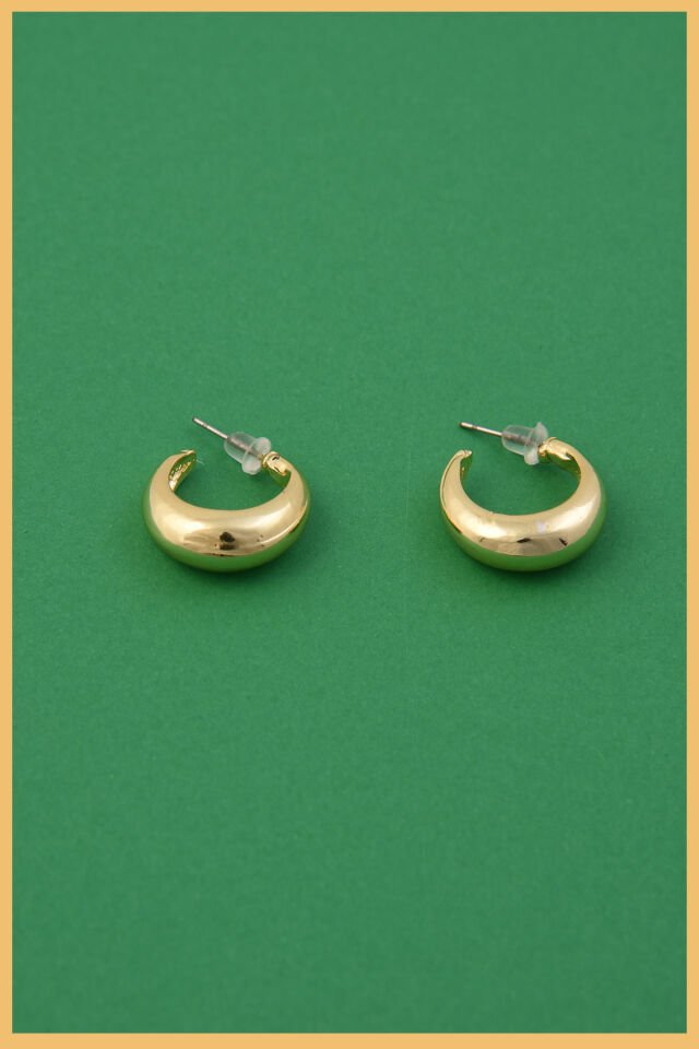 Altın Kaplama Bombe Halka Küpe Seti