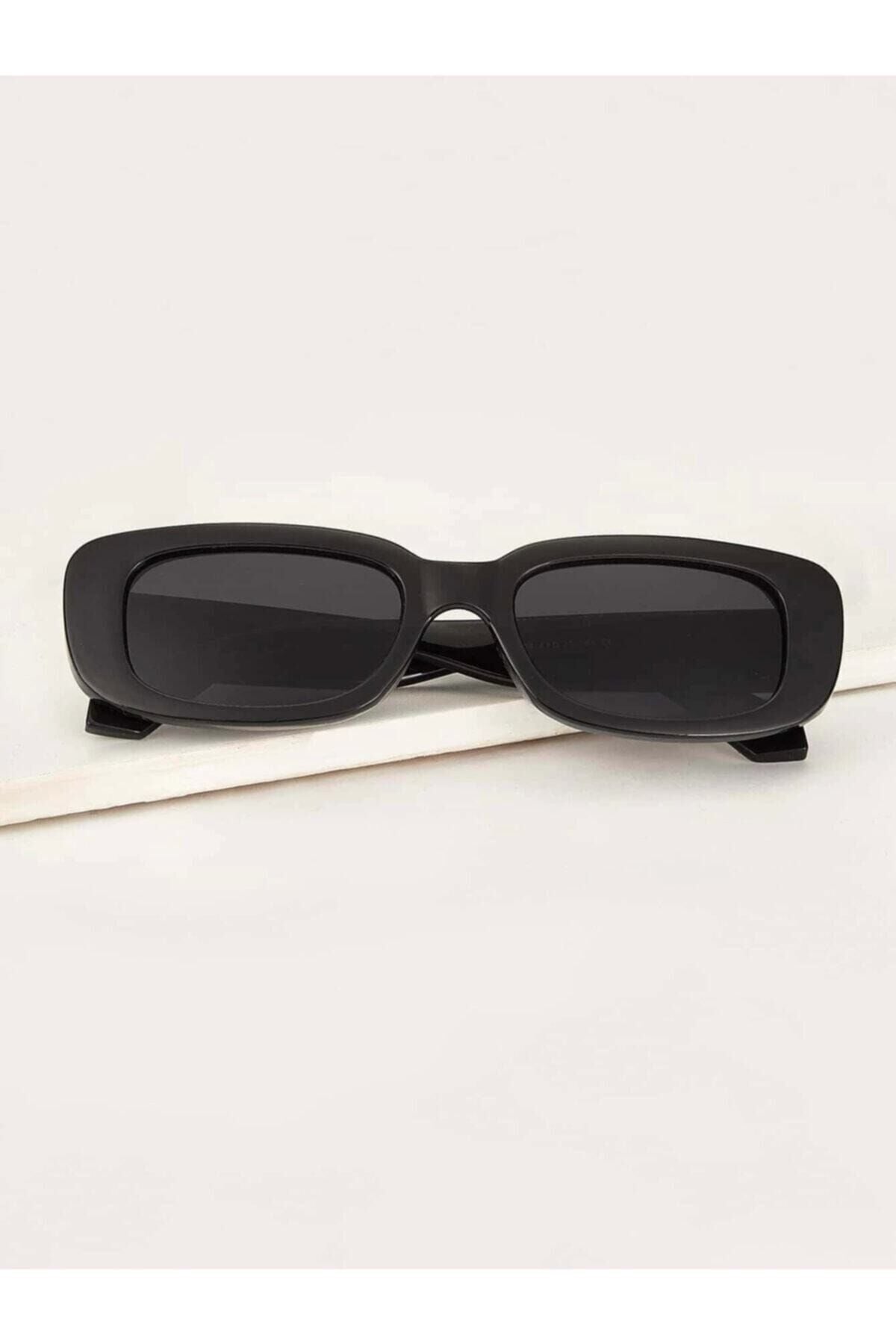 Chunky Frame Vintage Kahverengi Güneş Gözlüğü siyah - Tek Ebat