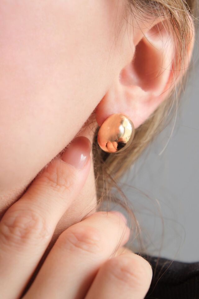 Gold Parlak Damlacık Küpe