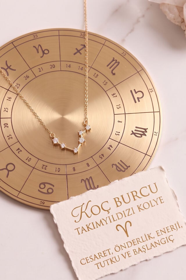 Yıldız Haritası Koç Burçu Aries Çelik Kolye
