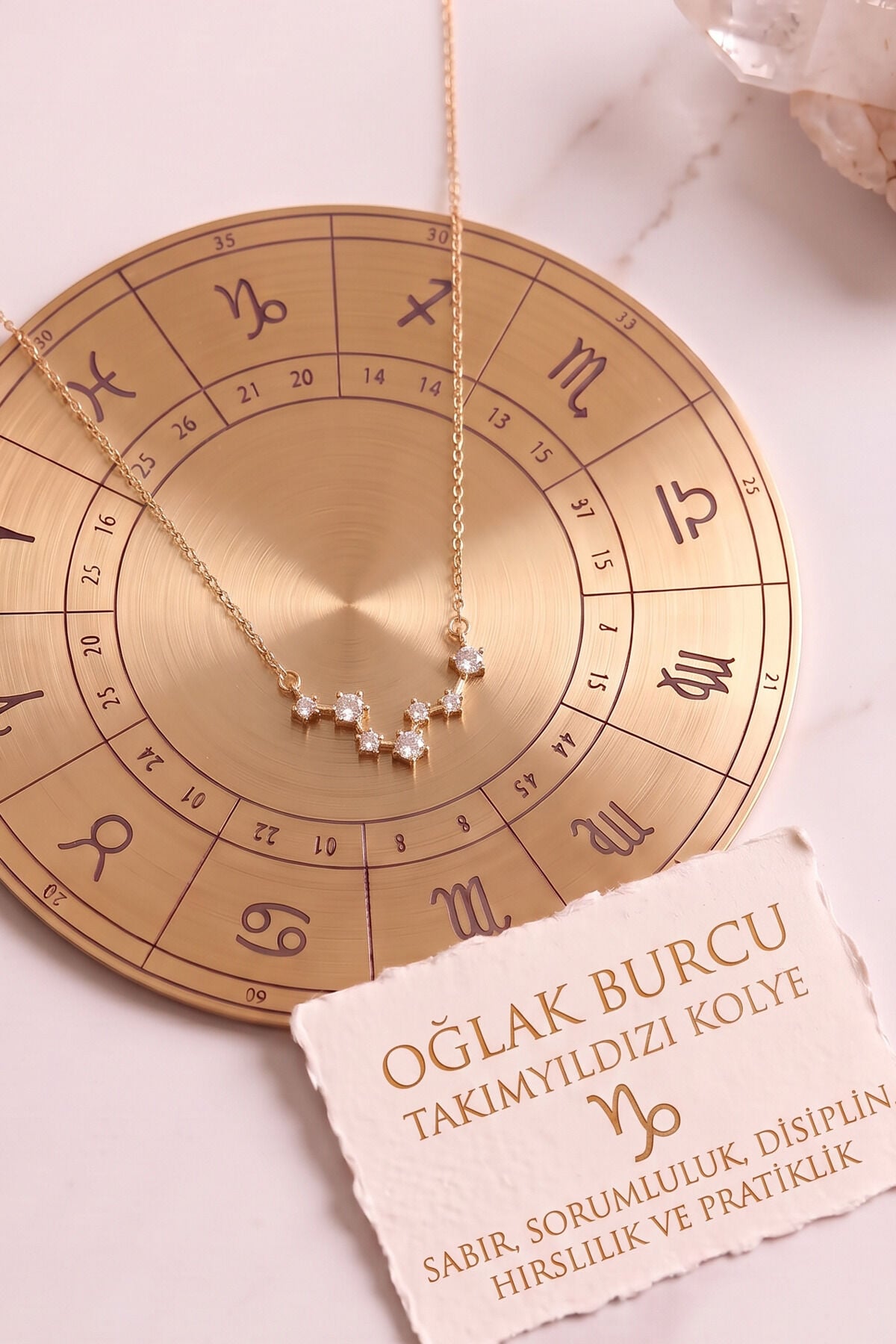 Yıldız Haritası Oğlak Burçu Capricorn Çelik Kolye