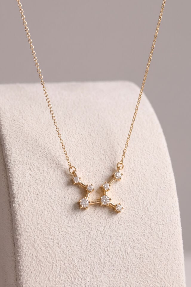 Yıldız Haritası Balık Burçu Pisces Çelik Kolye