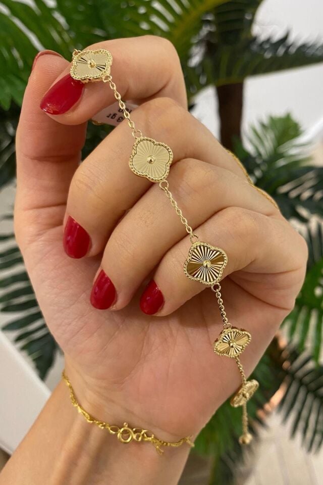 Gold Çizgili Premium Çelik Bileklik