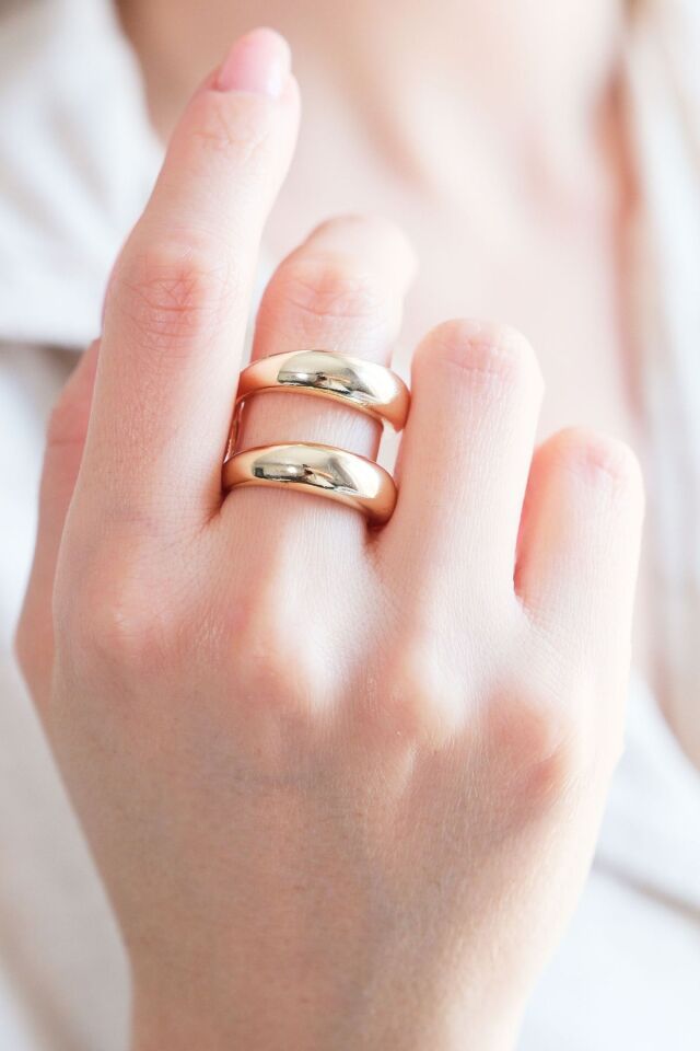 Altın Kaplama Ayrık Bombe Ayarlanabilir Yüzük