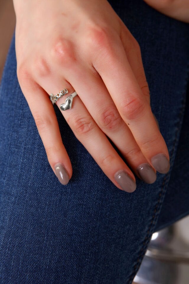 Kadın Gold Renk Sevgi Love Yüzük