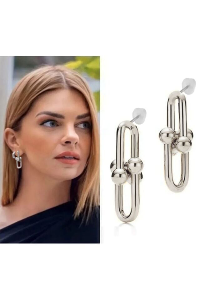 Gümüş Kaplama Tiffany Sallantılı Küpe