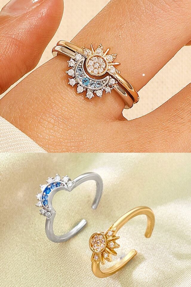 Sevgili Arkadaş Yüzüğü Ay ve Güneş