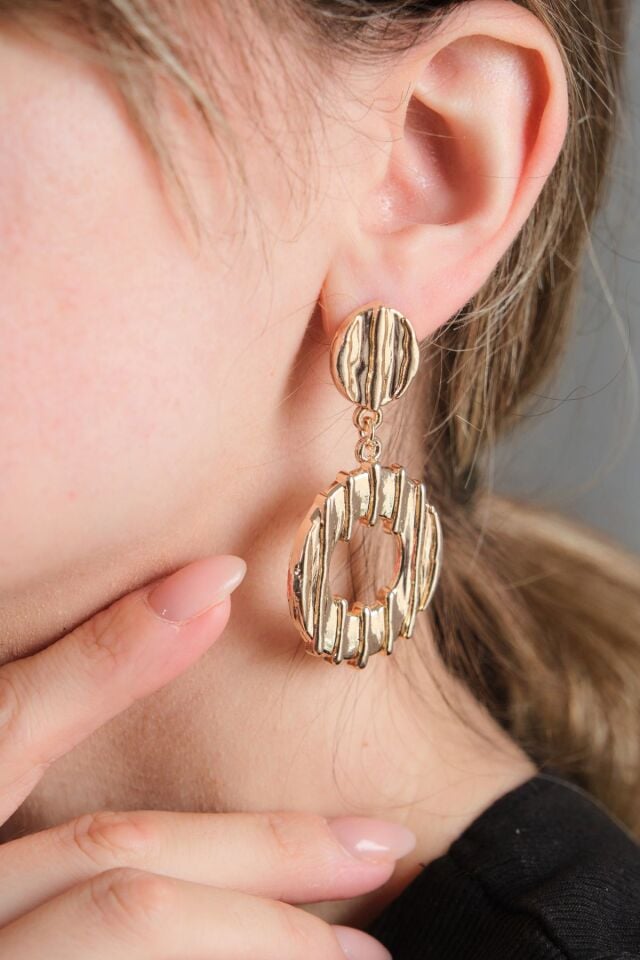 2'li Gold Sallantılı Harmonious Halka Küpe