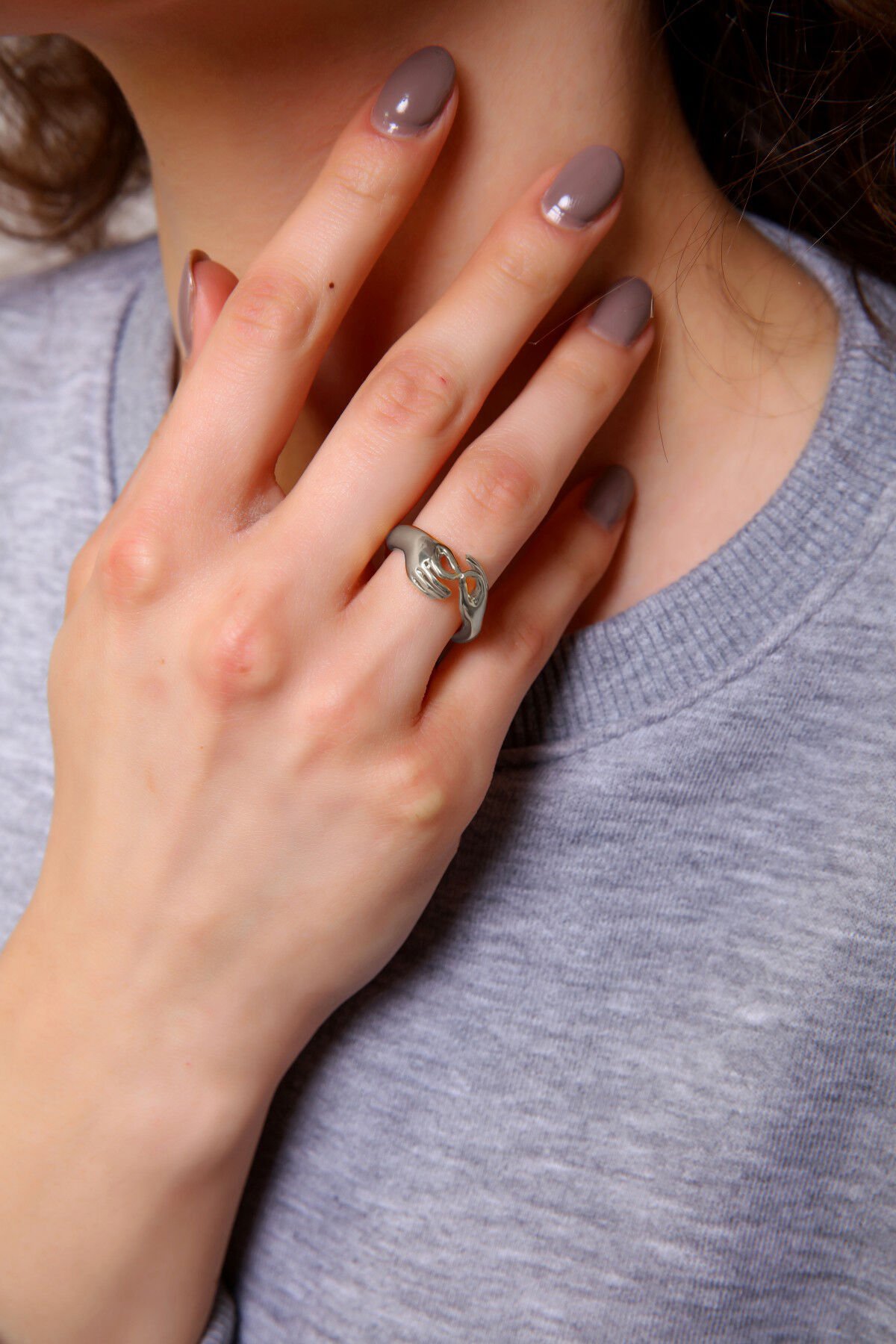 Gold Renk Çift El Sonsuzluk Yüzügü