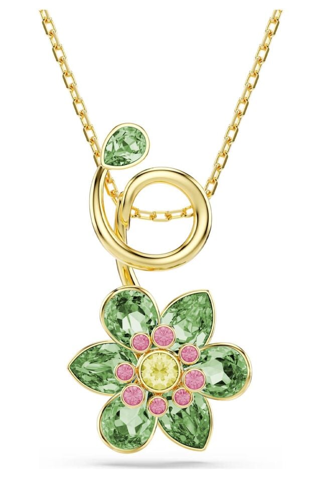 Idyllia Kolye Yeşil Çiçek Çelik Kolye