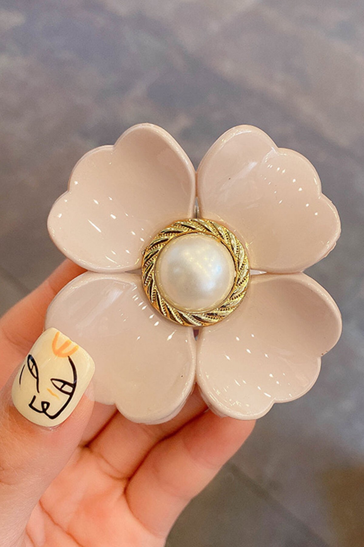 Renk İncili Çiçek Mandal Toka