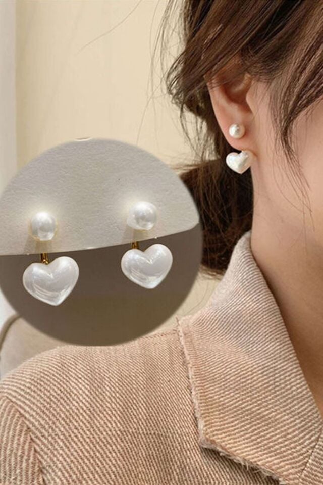 İkili Kullanım İncili Ve Kalp İncili Küpe