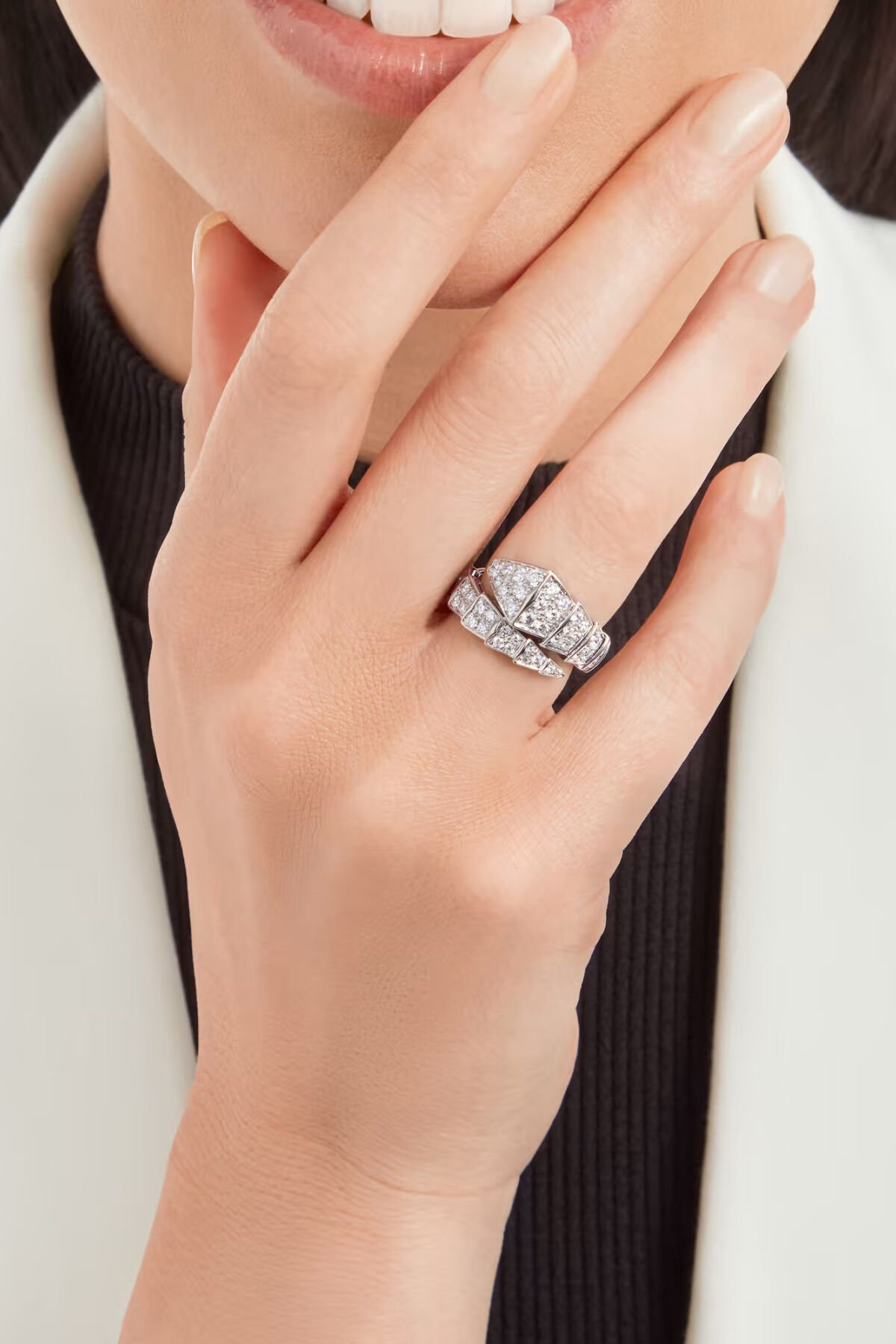 Gümüş Renk Serpenti Yılan Exclusive Ayarlanabilir Yüzük