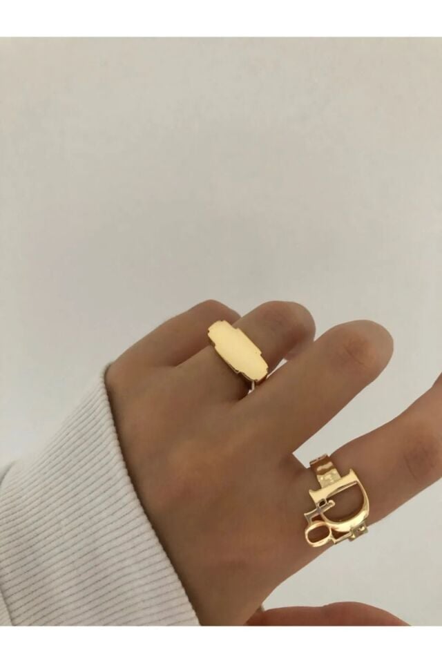 Kadın Chevy Ayarlanabilir Altın Kaplama Yüzük