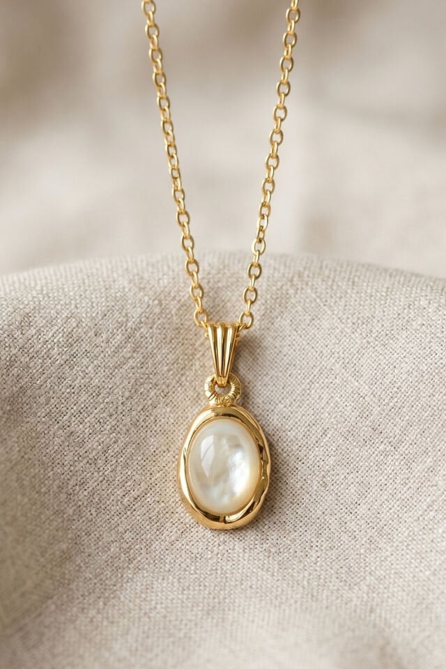 Gold Kedi Gözü Taşlı Güneş Kolye
