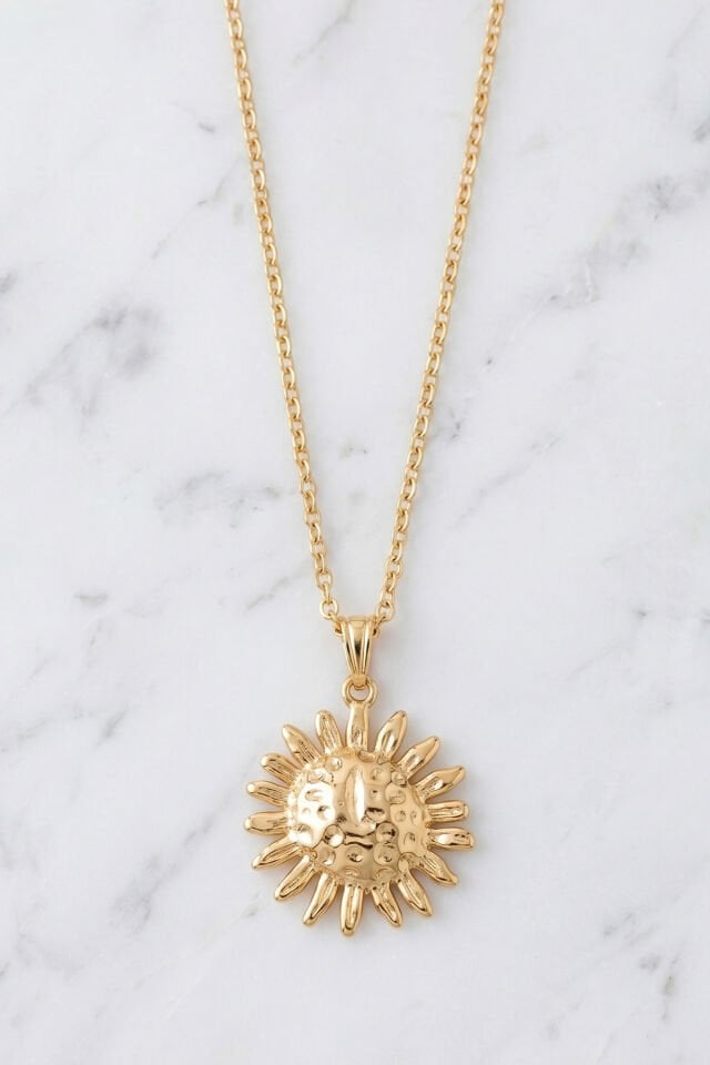 Gold Güneş Kolye 45cm