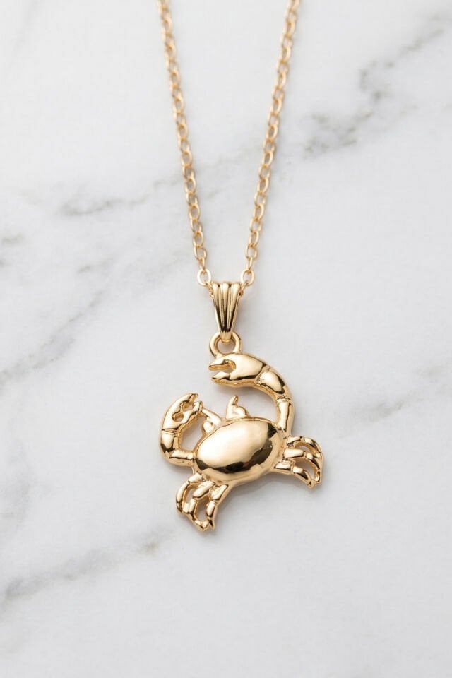 Gold Yengeç Kolye 45cm