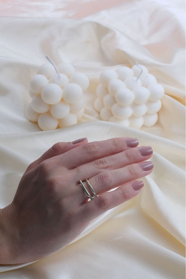 Kadın Gold Çizgi Ayarlanabilir Yüzük