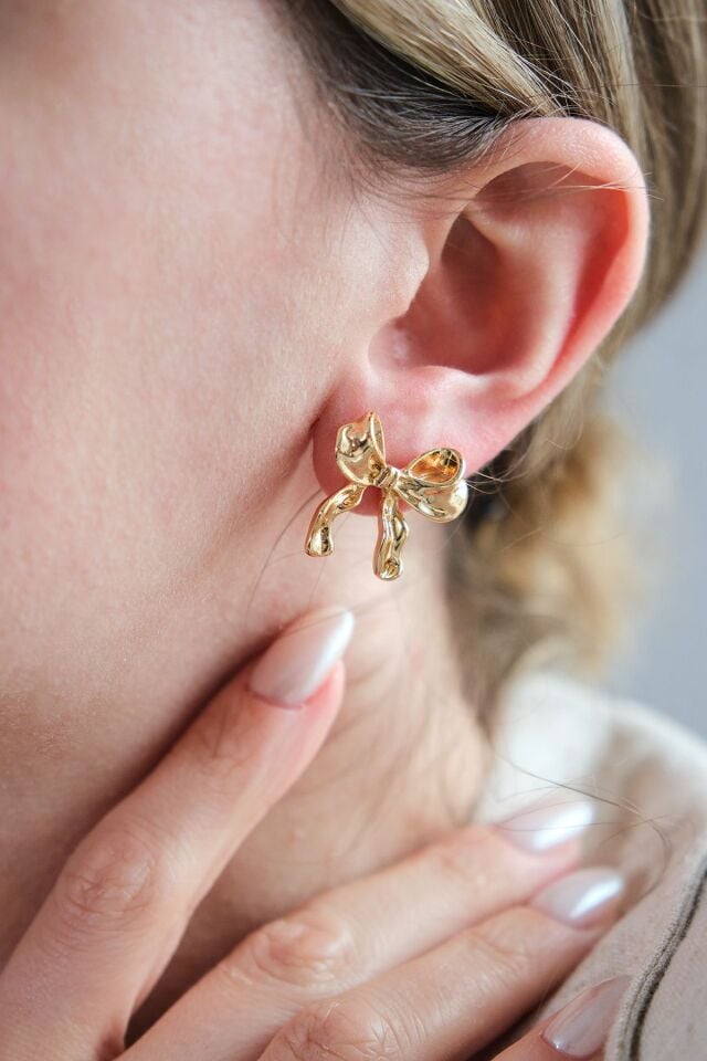 Altın Kaplama Fiyonk Küpe