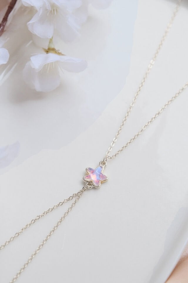Silver Pembe Zirkon Taşlı Yıldız Şahmeran