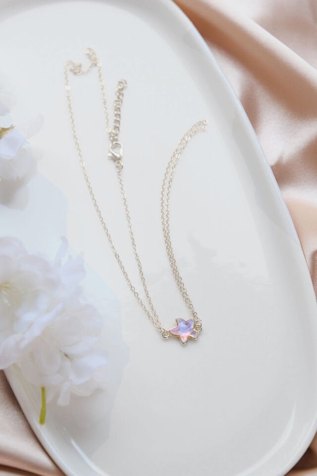 Silver Pembe Zirkon Taşlı Yıldız Şahmeran