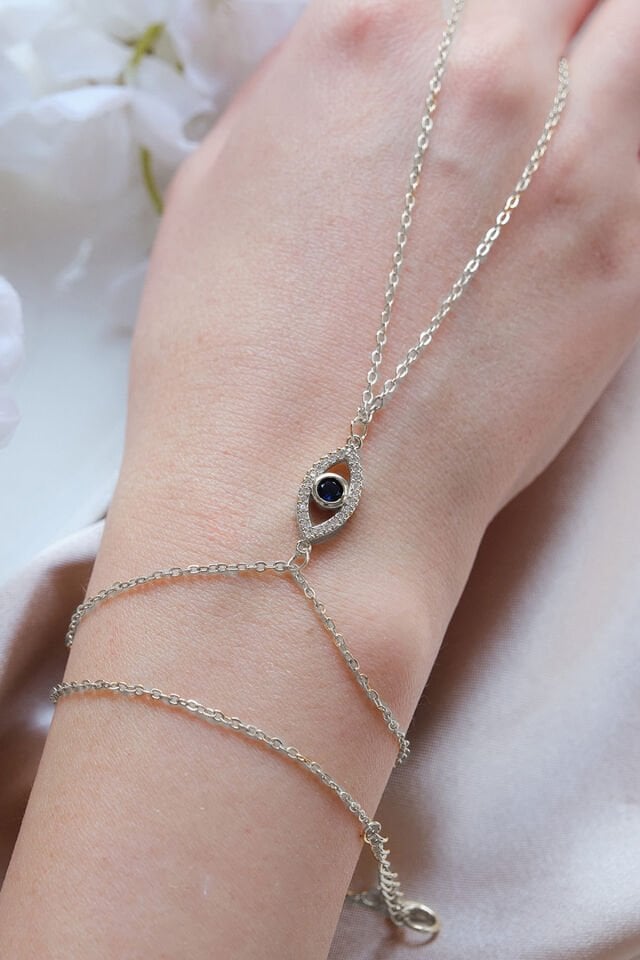 Silver Fatmanın Gözü Lapis Taşlı Şahmeran