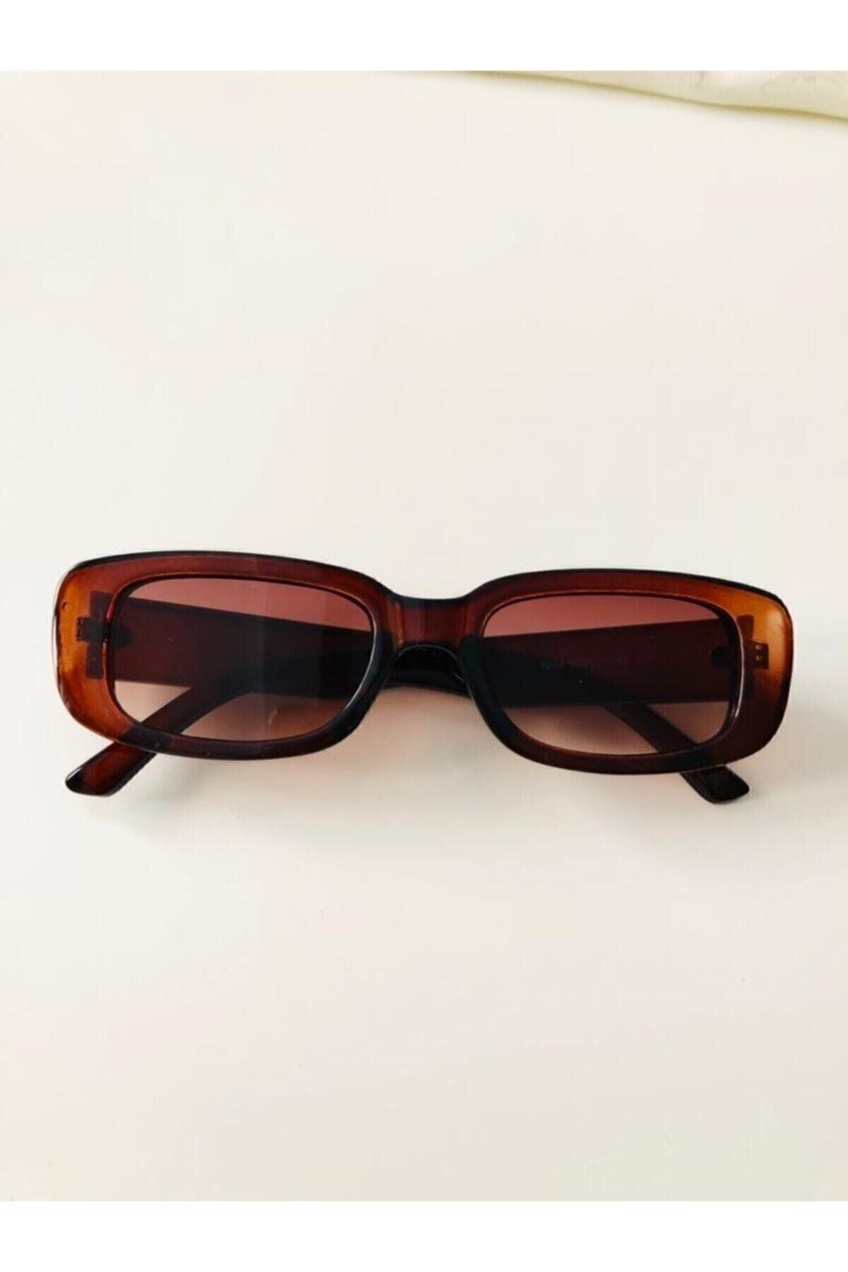 Chunky Frame Vintage Kahverengi Güneş Gözlüğü