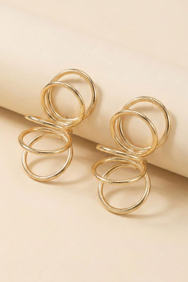 Gold Yay Halka Küpe