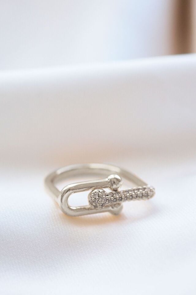 Silver Ayarlanabilir Tiffany Zirkon Taşlı Yüzük