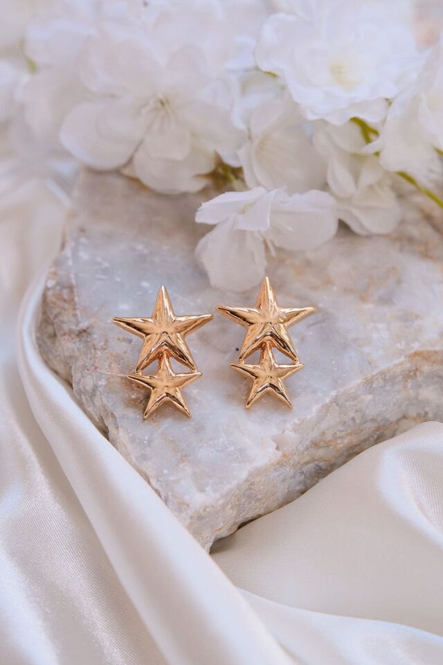 Altın Kaplama 2'li Yıldız Küpe