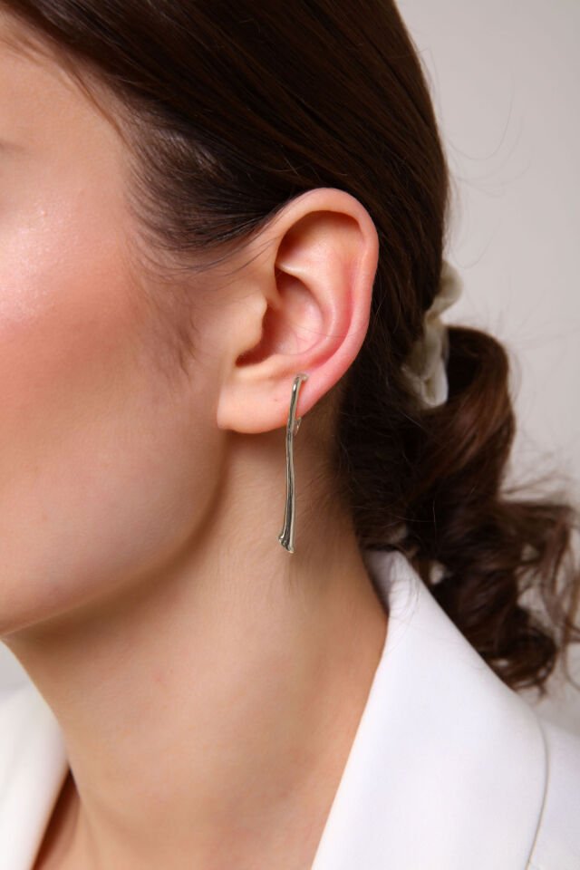 Kadın Gümüş Baston Şekilli küpe