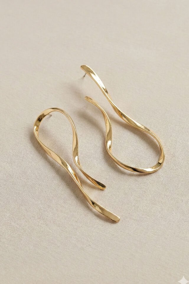 Gold Uzun 2'li Küpe
