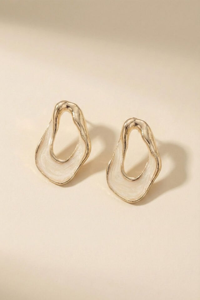 Gold Hole Mineli Küpe