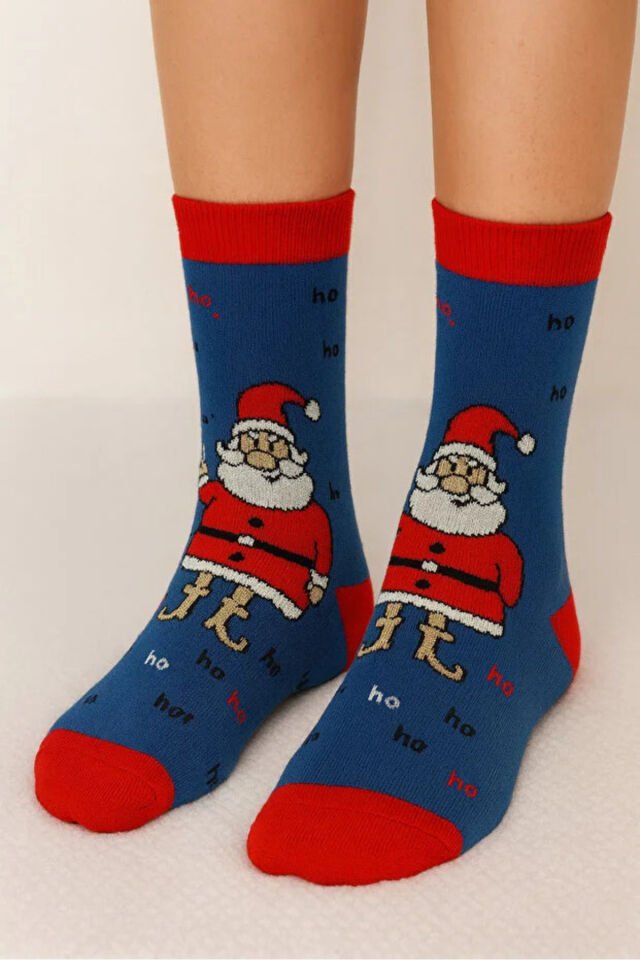 2’li Karışık Yılbaşı Christmas Yumuşak Havlu Çorap Seti – Yılbaşı Hediyesi