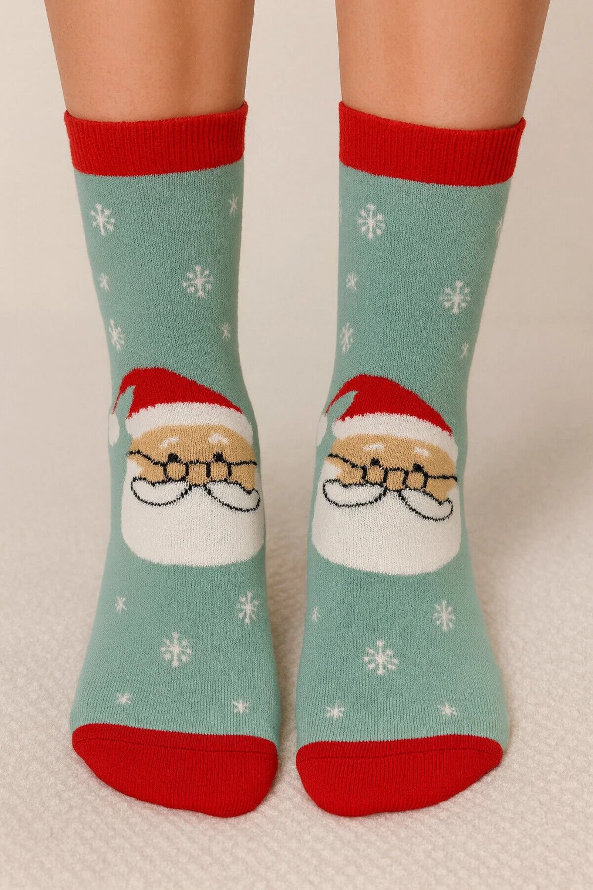 2’li Karışık Yılbaşı Christmas Yumuşak Havlu Çorap Seti – Yılbaşı Hediyesi