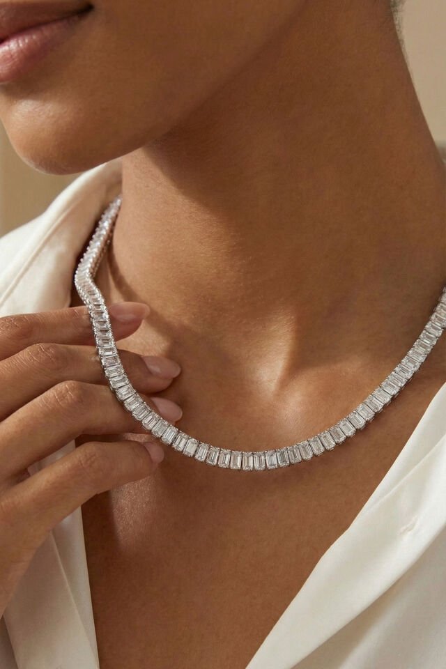 Premium Kalite Su Yolu Zirkon Taşlı Çelik Kolye Uzatma Parçalı