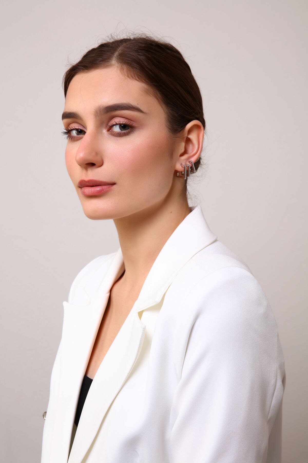 Kadın Gold 3'lü Kare Küpe Seti