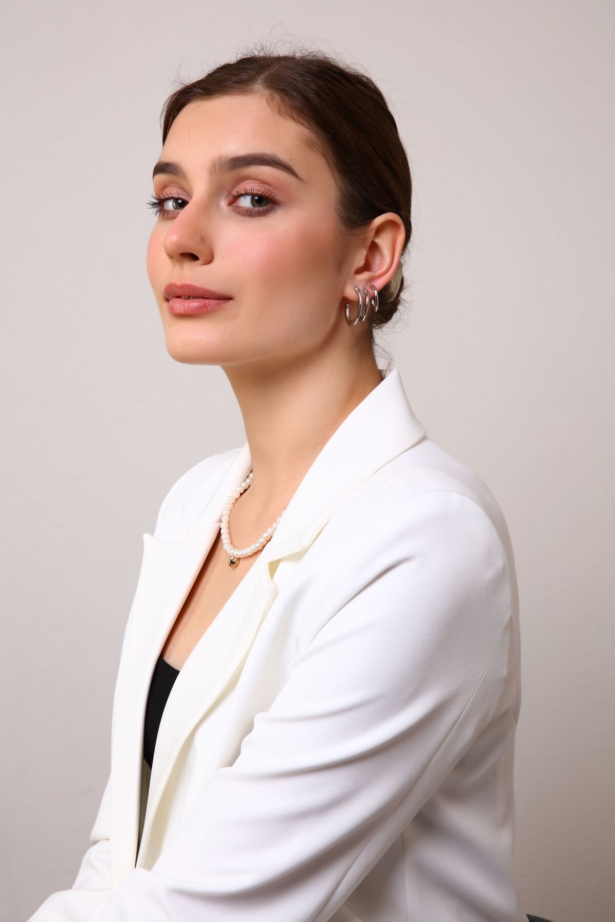 Kadın Gold Renk Oval 3'lü Küpe