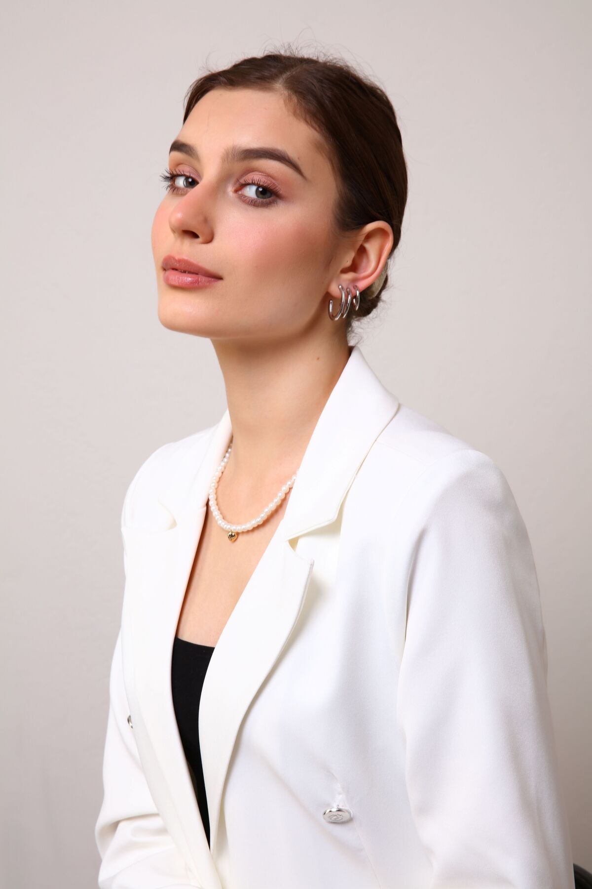 Kadın Gold Renk Oval 3'lü Küpe